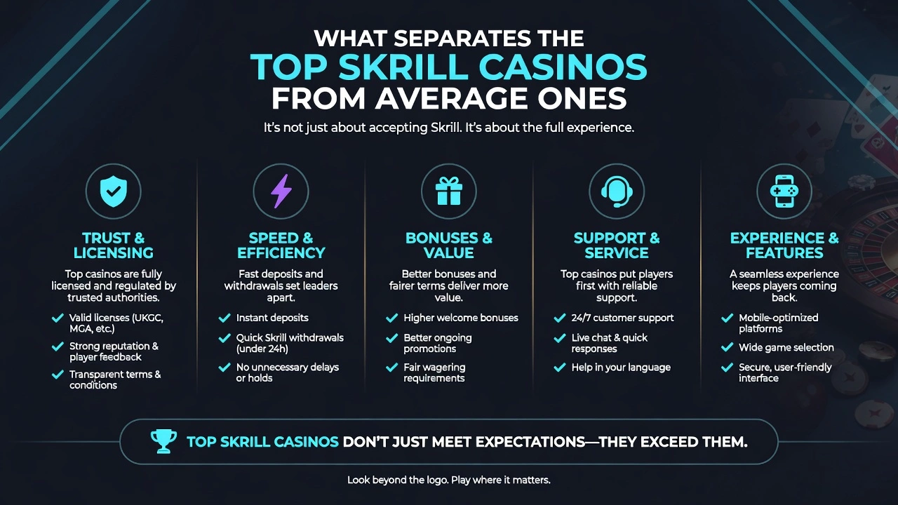What Separates the Top Skrill Casinos from Average Ones